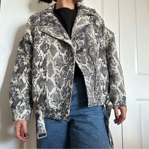 Zara snake print bomber jacket